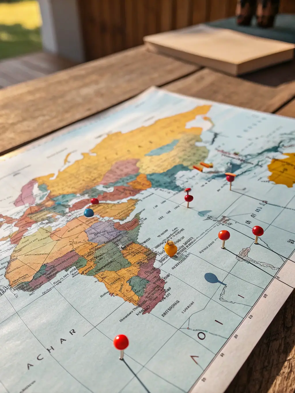 A world map with pins in various locations, symbolizing opportunities in all industries across Germany.